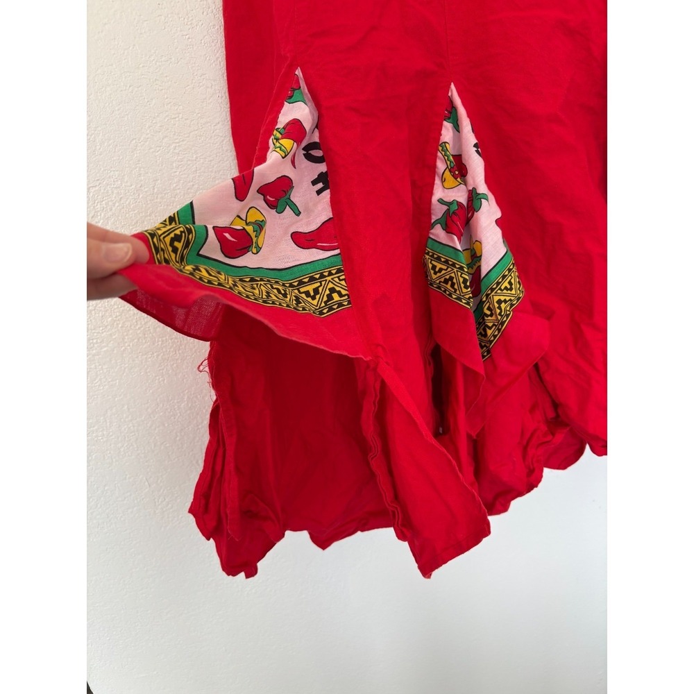 Circle T Skirt 13/14 Red Handkerchief Kitsch Rockabilly Folk Chili Peppers Dance - Picture 3 of 16